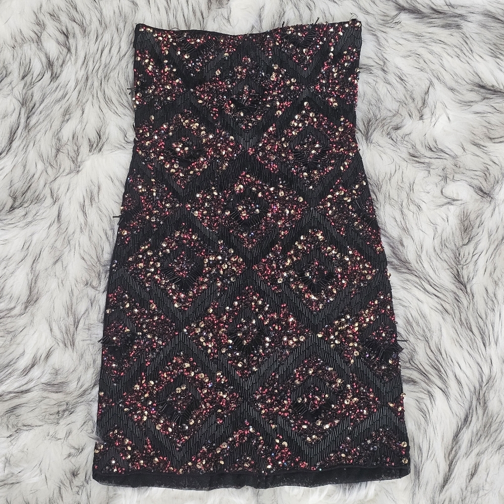 AllSaints Spitalfields Panel Tube Dress – Size US 2 / UK 6 – Hand Embellished - Picture 5 of 15